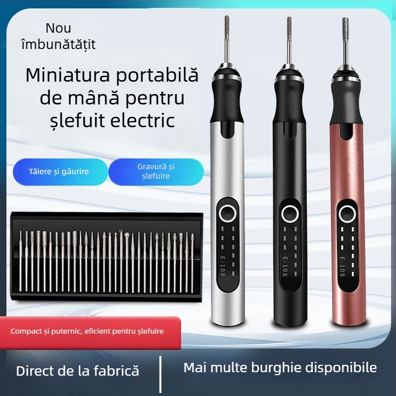 Peniță electrică pentru manichiură — gravare, șlefuire, tăiere — baterie Li-ion reîncărcabilă, 20000 RPM, 3,7–5V, Fengyida