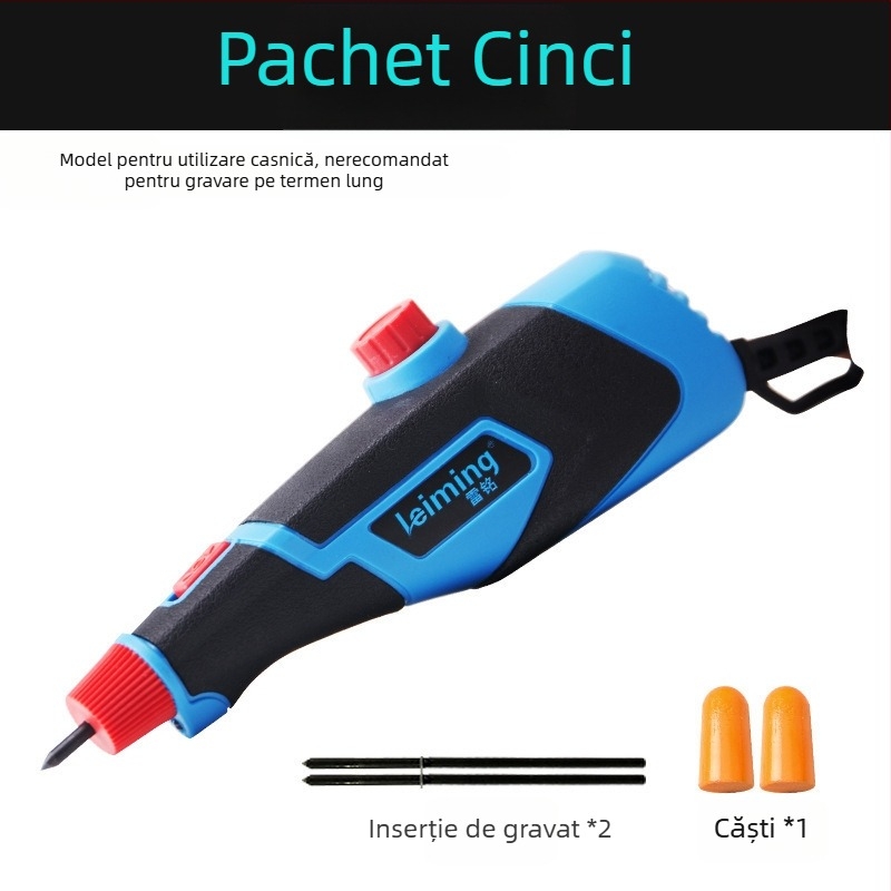Penă de gravură electrică mică pentru prelucrare lemn, Tonglei, componente din oțel inoxidabil, baterie Li-ion reîncărcabilă, tensiune 50–250 V AC/DC