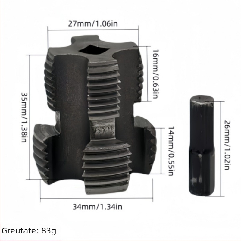 Set de 6 piese DIE și TAP pentru țevi PVC/NPT, manual, cu specificații multiple, filet conic de 60°