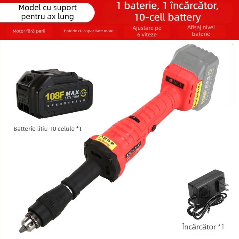 Freza drept fără perii, fără fir, pentru lustruire, tăiere și șlefuire – 18V, control în 6 viteze, baterie și încărcător incluse