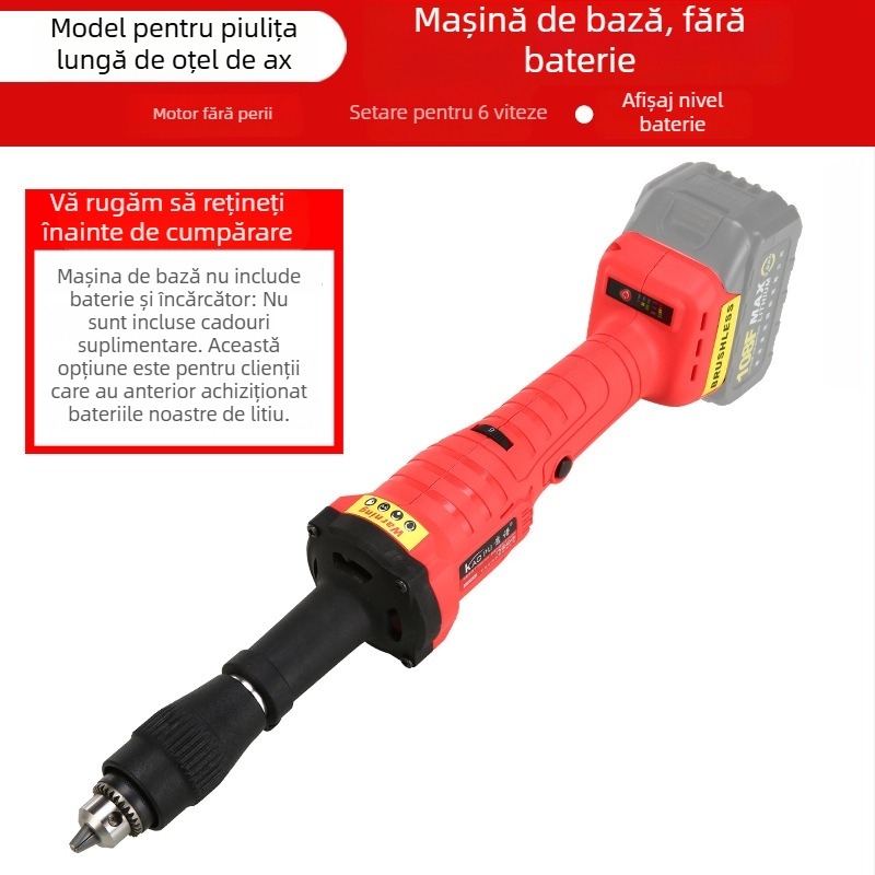 Freza drept fără perii, fără fir, pentru lustruire, tăiere și șlefuire – 18V, control în 6 viteze, baterie și încărcător incluse