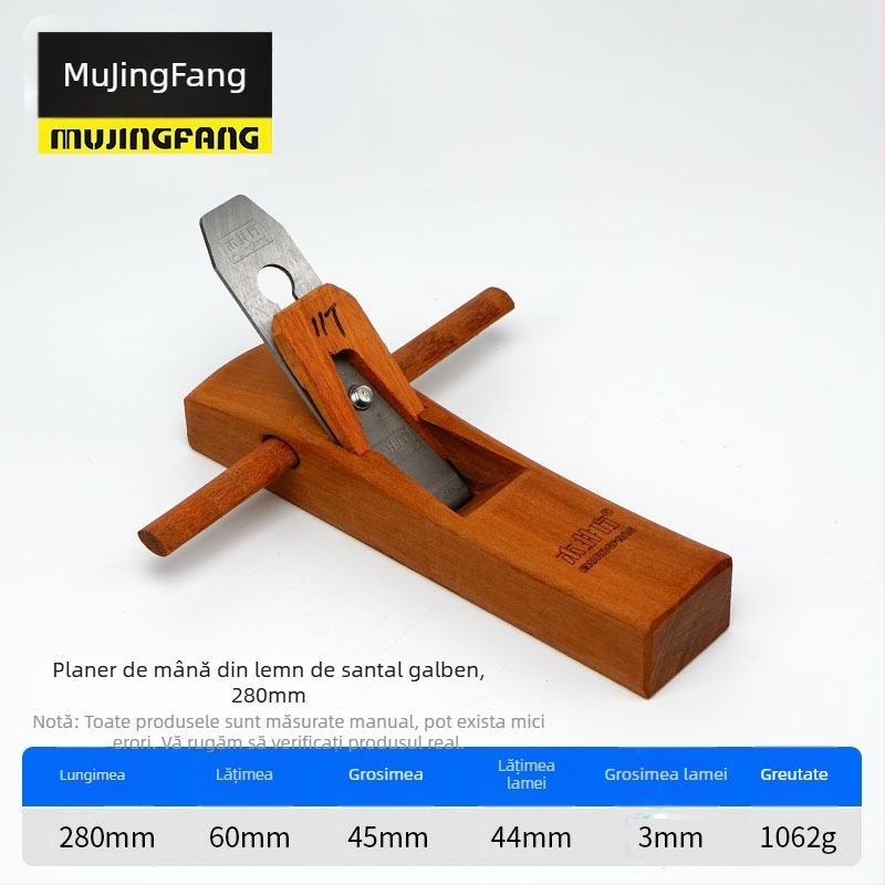 Planer plat Kikuchi – unealtă manuală de tâmplă din lemn de santal galben