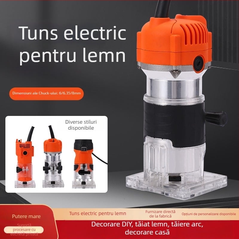 Freză pentru lemn cu motor brushless din cupru pur, 220V, alimentare prin priză, seria Mașină de prelucrare a lemnului