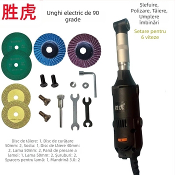 Kit electric de șlefuit unghiular și lustruit pentru șlefuire, gravare, curățare și finisare rosturi (Brand Victory tiger; Alimentare la priză; 50–250 V AC/DC)