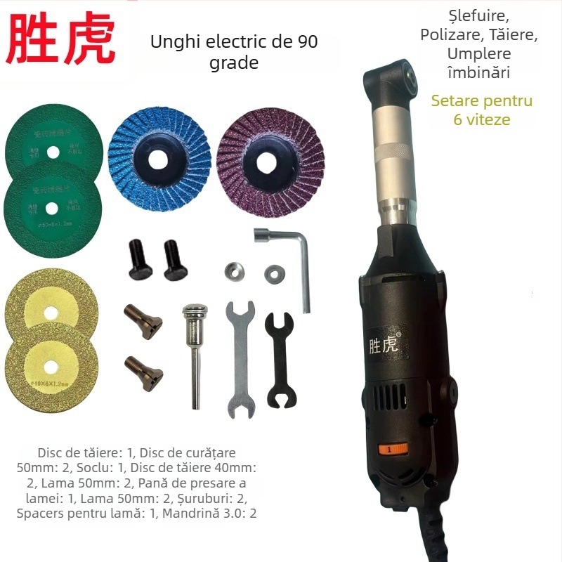 Kit electric de șlefuit unghiular și lustruit pentru șlefuire, gravare, curățare și finisare rosturi (Brand Victory tiger; Alimentare la priză; 50–250 V AC/DC)