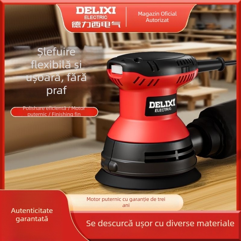Delixi șmirghel electric fără praf pentru pereți și lemn – șlefuire cu glet