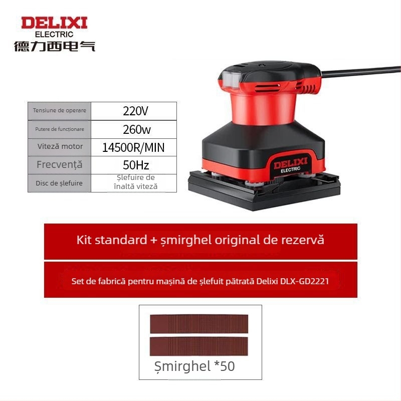 Delixi șmirghel electric fără praf pentru pereți și lemn – șlefuire cu glet