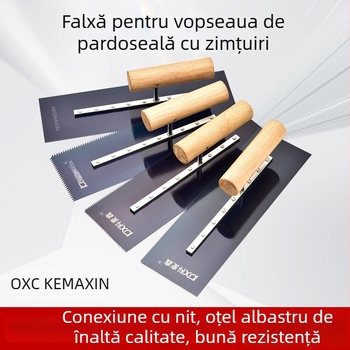 Spatulă pentru podea epoxy, lamă zimțată din oțel, pentru tencuieli, Kemaixin
