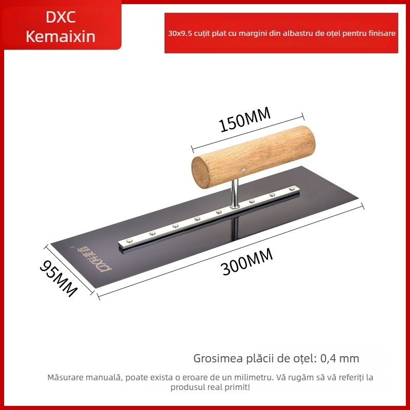 Spatulă pentru podea epoxy, lamă zimțată din oțel, pentru tencuieli, Kemaixin