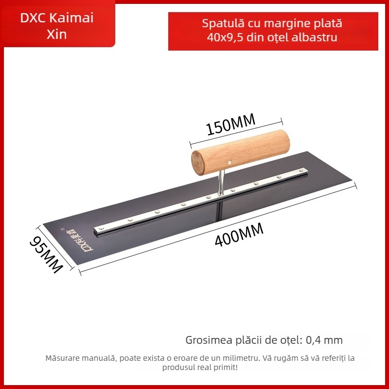 Spatulă pentru podea epoxy, lamă zimțată din oțel, pentru tencuieli, Kemaixin