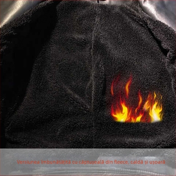 Jachetă PU pentru femei, croială Slim, guler înalt, fermoar, lungime scurtă