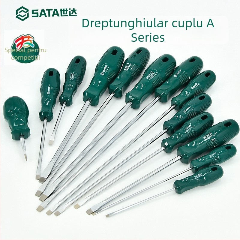 Șurubelniță cu cap plat, seria A, model 62202-222, mâner din plastic, oțel crom-vanadiu, magnet puternic