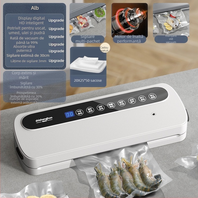 Mașină de vidat pentru uz casnic, ambalare alimentară, dual umed-uscat, sigilare din plastic