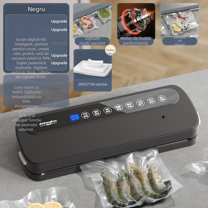 Mașină de vidat pentru uz casnic, ambalare alimentară, dual umed-uscat, sigilare din plastic