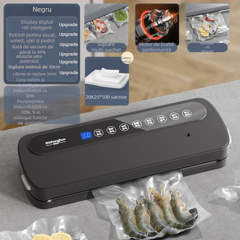 Mașină de vidat pentru uz casnic, ambalare alimentară, dual umed-uscat, sigilare din plastic