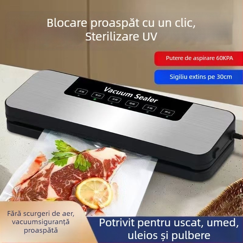 Mașină de vidat pentru uz casnic - automată, carcasă ABS, etanșare din plastic, capacitate sub 500 ml