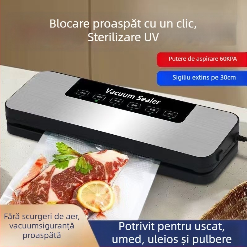 Mașină de vidat pentru uz casnic - automată, carcasă ABS, etanșare din plastic, capacitate sub 500 ml