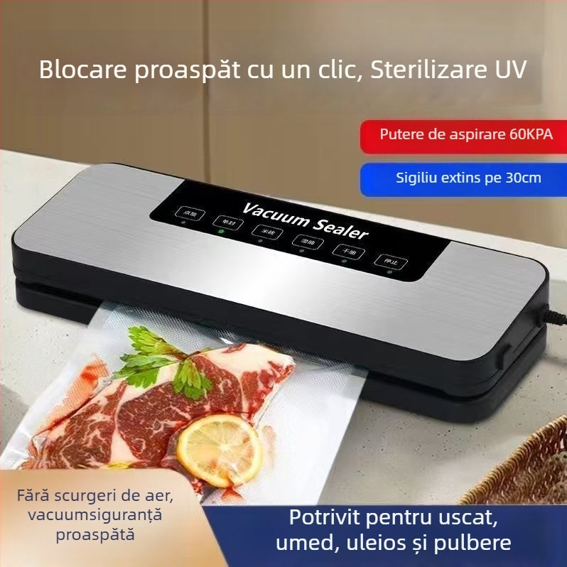 Mașină de vidat pentru uz casnic - automată, carcasă ABS, etanșare din plastic, capacitate sub 500 ml