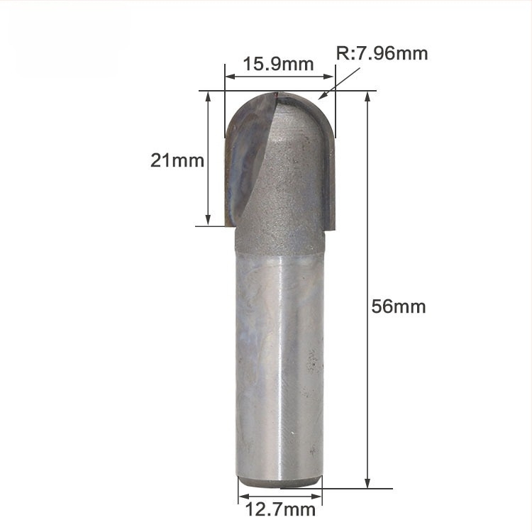 Freză pentru lemn, aliaj tungsten, bază profund rotund extins, sablată