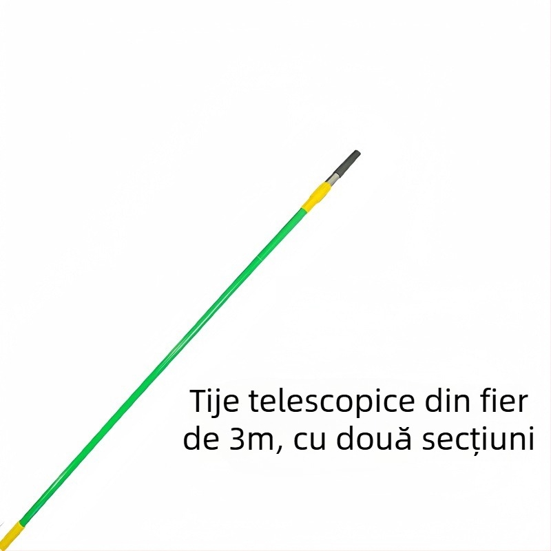 Tija telescopică pentru role și pensule de vopsea, construcție din oțel inoxidabil și aliaj de aluminiu, design extins de conectare