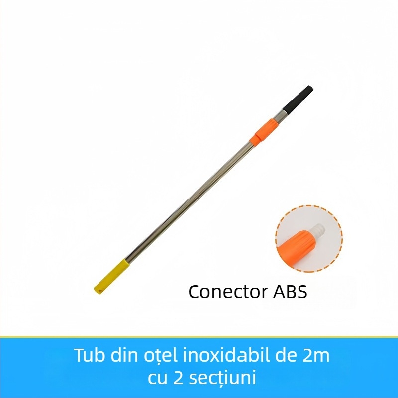 Tija telescopică pentru role și pensule de vopsea, construcție din oțel inoxidabil și aliaj de aluminiu, design extins de conectare