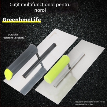 Spatulă pentru tencuială cu mâner din plastic și placă de fier, grosime 0,8 mm, Ye Lao San