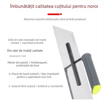 Spatulă pentru tencuială cu mâner din plastic și placă de fier, grosime 0,8 mm, Ye Lao San