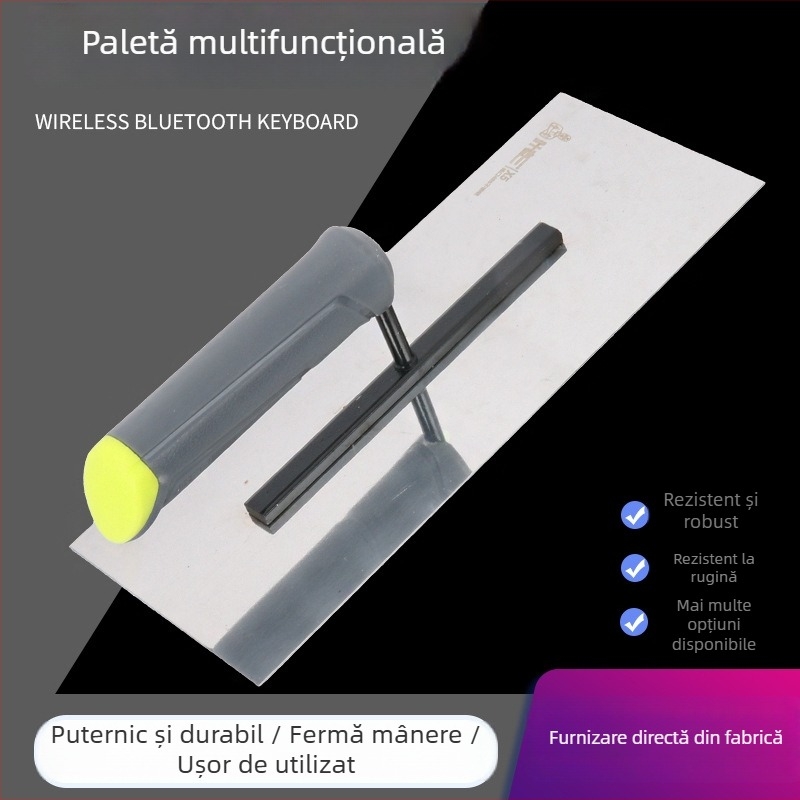 Spatulă pentru tencuială cu mâner din plastic și placă de fier, grosime 0,8 mm, Ye Lao San