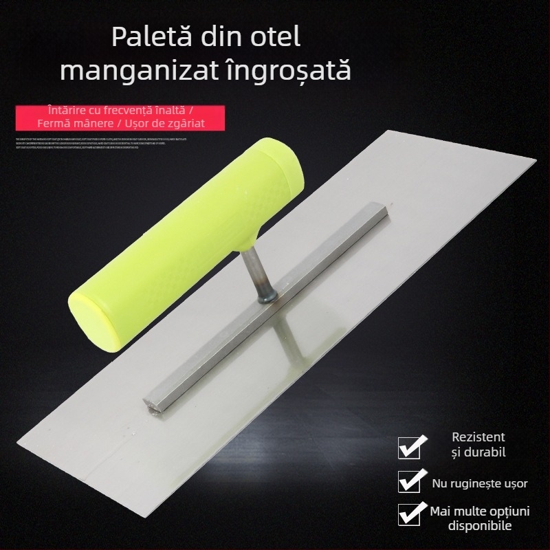 Spatulă pentru tencuială cu mâner din plastic și placă de fier, grosime 0,8 mm, Ye Lao San