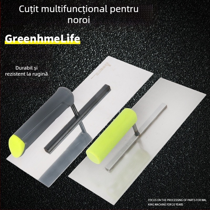 Spatulă pentru tencuială cu mâner din plastic și placă de fier, grosime 0,8 mm, Ye Lao San
