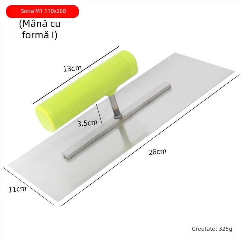 Spatulă pentru tencuială cu mâner din plastic și placă de fier, grosime 0,8 mm, Ye Lao San