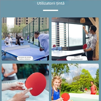 Set de rachete pentru tenis de masă - Wilson, lamă din plop, gumă inversată, mâner orizontal, rachetă star