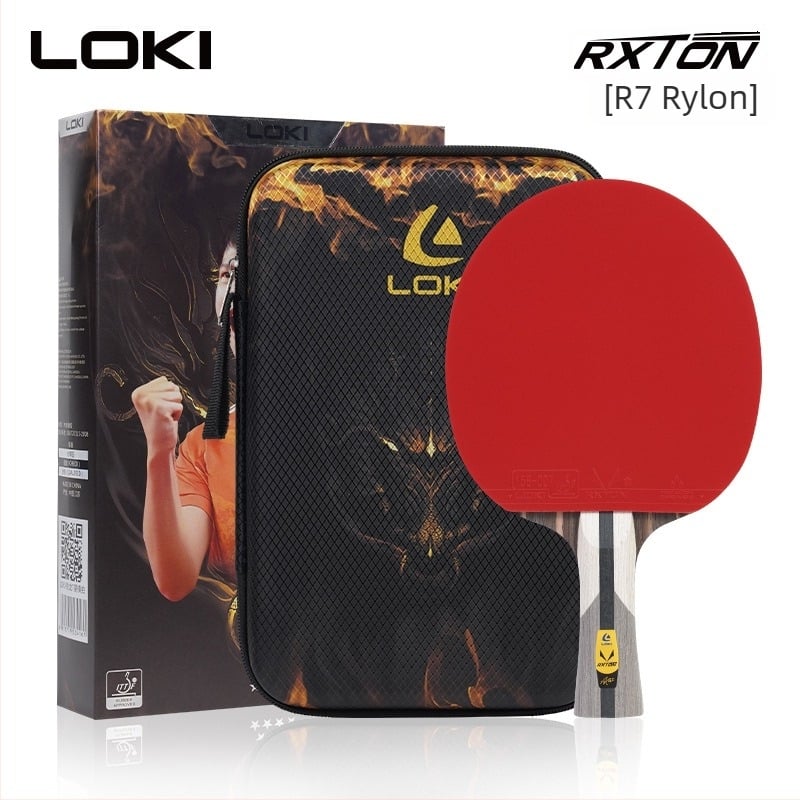 LOKI R7 Paletă de tenis de masă – placă din fibră de carbon, cauciuc adeziv, stil Shakehand, personalizare disponibilă