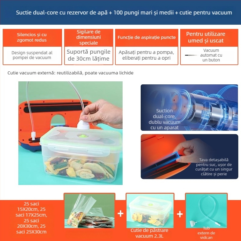 Mașină de vidat pentru uz casnic, model FK-A01; volum ambalaj 1 m³; marcă Other