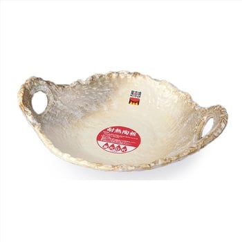 Placă ceramică pentru foc direct, stil japonez, rezistentă la căldură, cu mâner dublu