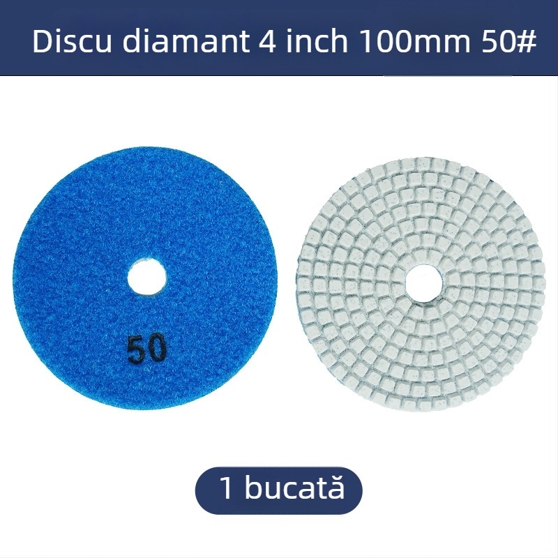 Disc de șlefuire cu rășină diamant pentru piatră, granulație 50#, model: 4inch water mill tablets, marcă: Jiujiu hardware