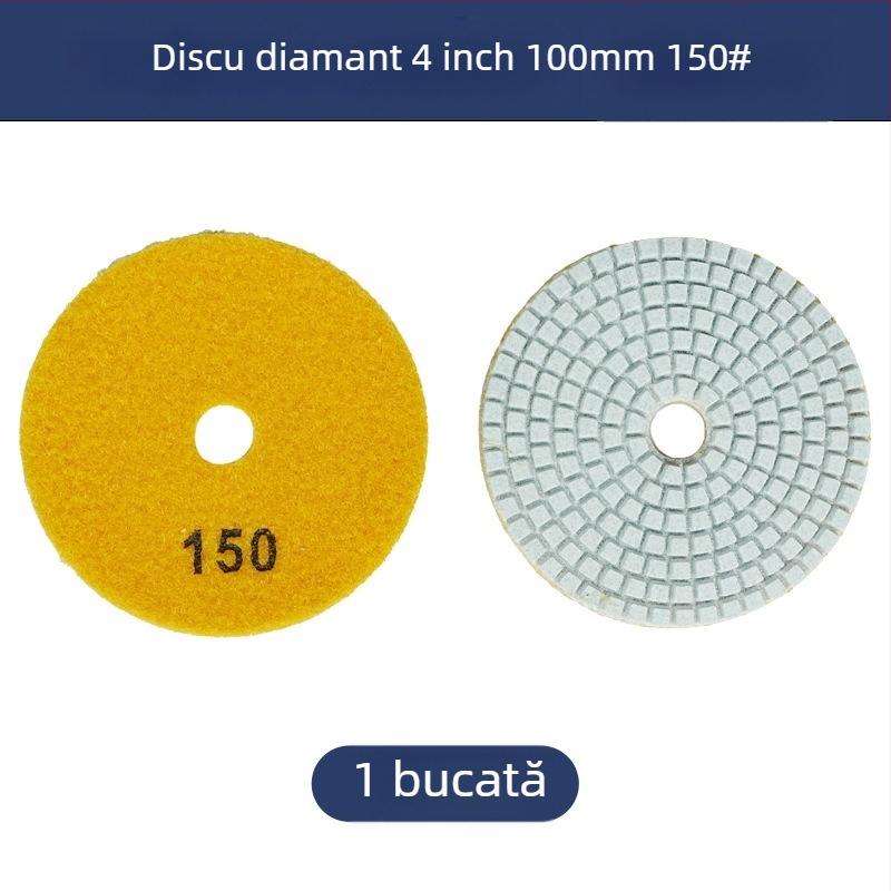 Disc de șlefuire cu rășină diamant pentru piatră, granulație 50#, model: 4inch water mill tablets, marcă: Jiujiu hardware