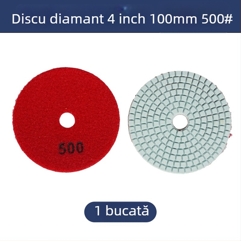 Disc de șlefuire cu rășină diamant pentru piatră, granulație 50#, model: 4inch water mill tablets, marcă: Jiujiu hardware
