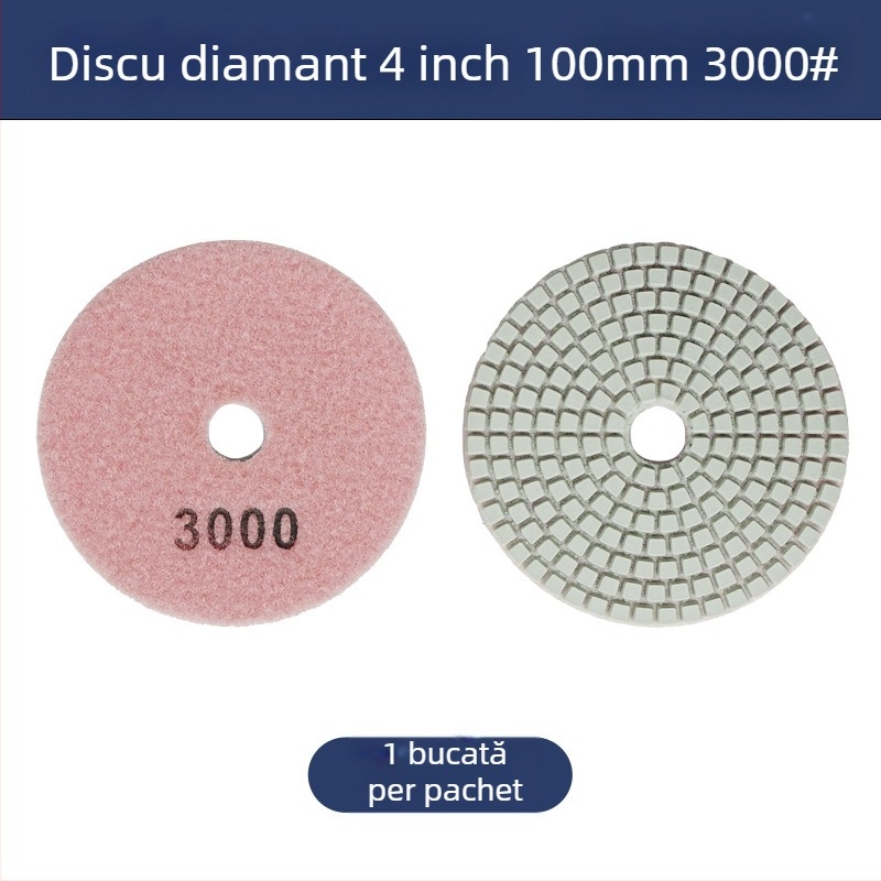 Disc de șlefuire cu rășină diamant pentru piatră, granulație 50#, model: 4inch water mill tablets, marcă: Jiujiu hardware