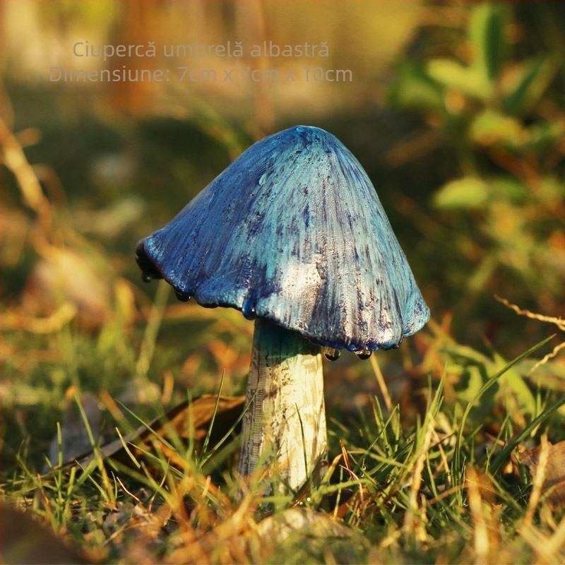 Ornament de grădină din rășină în formă de ciupercă pentru micro-peisaj, stil pastoral, manufactură semi-manuală și semi-mechanică