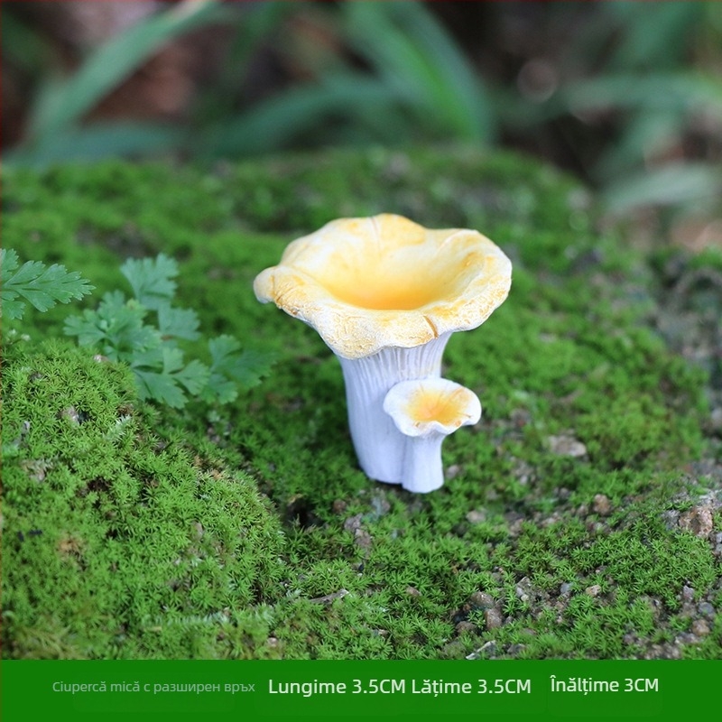 Ornament de grădină din rășină în formă de ciupercă pentru micro-peisaj, stil pastoral, manufactură semi-manuală și semi-mechanică