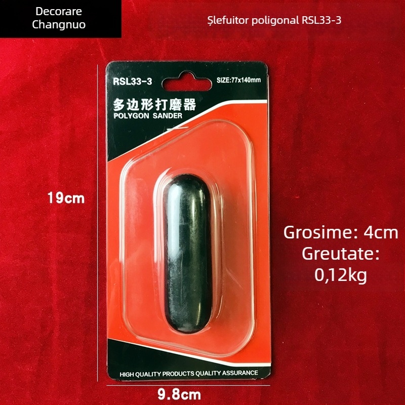 Polizor oval din velur gros – instrument multifuncțional pentru vopsire, cu piatră de cristal și placă de șlefuire pentru finisaje artistice