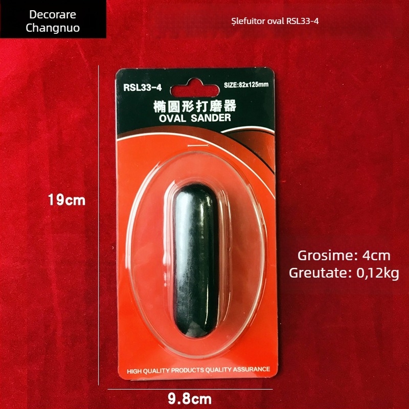 Polizor oval din velur gros – instrument multifuncțional pentru vopsire, cu piatră de cristal și placă de șlefuire pentru finisaje artistice