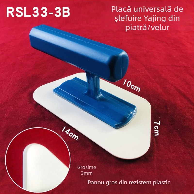 Polizor oval din velur gros – instrument multifuncțional pentru vopsire, cu piatră de cristal și placă de șlefuire pentru finisaje artistice