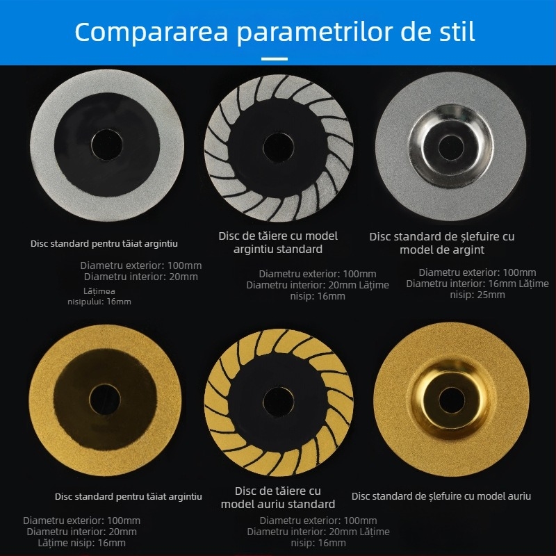 Disc diamantat pentru tăierea sticlei, Disc diamantat pentru șlefuirea plăcilor, Disc de lipire cu îmbinări — Galvanizat, pentru prelucrarea profundă a sticlei, Marcă privată autorizată Yadong