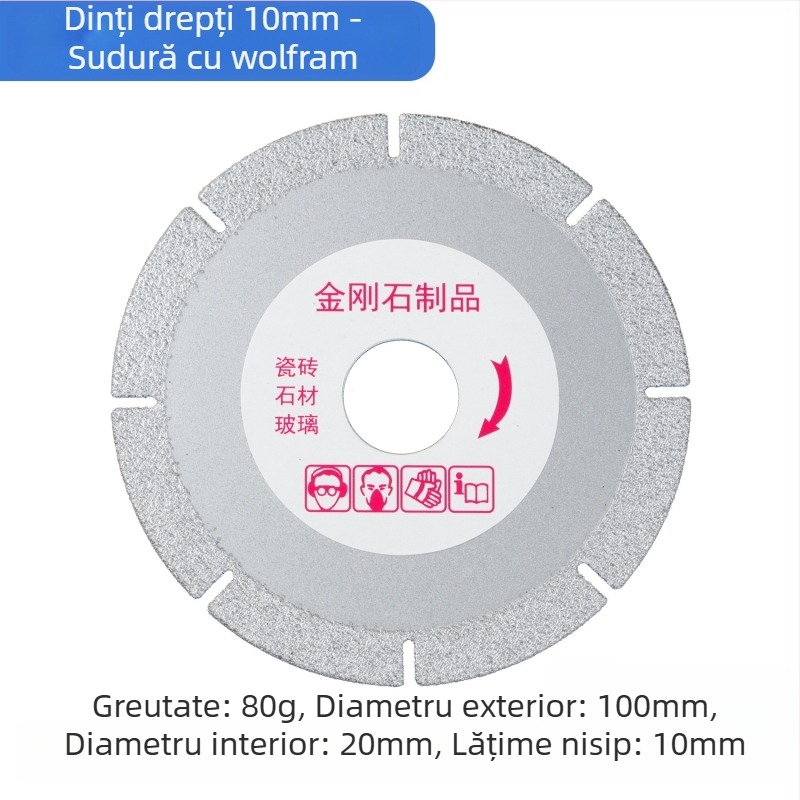 Disc diamantat pentru tăierea sticlei, Disc diamantat pentru șlefuirea plăcilor, Disc de lipire cu îmbinări — Galvanizat, pentru prelucrarea profundă a sticlei, Marcă privată autorizată Yadong