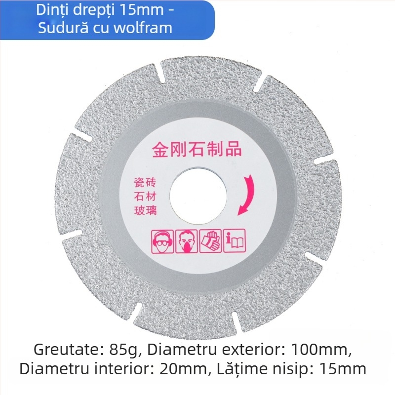 Disc diamantat pentru tăierea sticlei, Disc diamantat pentru șlefuirea plăcilor, Disc de lipire cu îmbinări — Galvanizat, pentru prelucrarea profundă a sticlei, Marcă privată autorizată Yadong