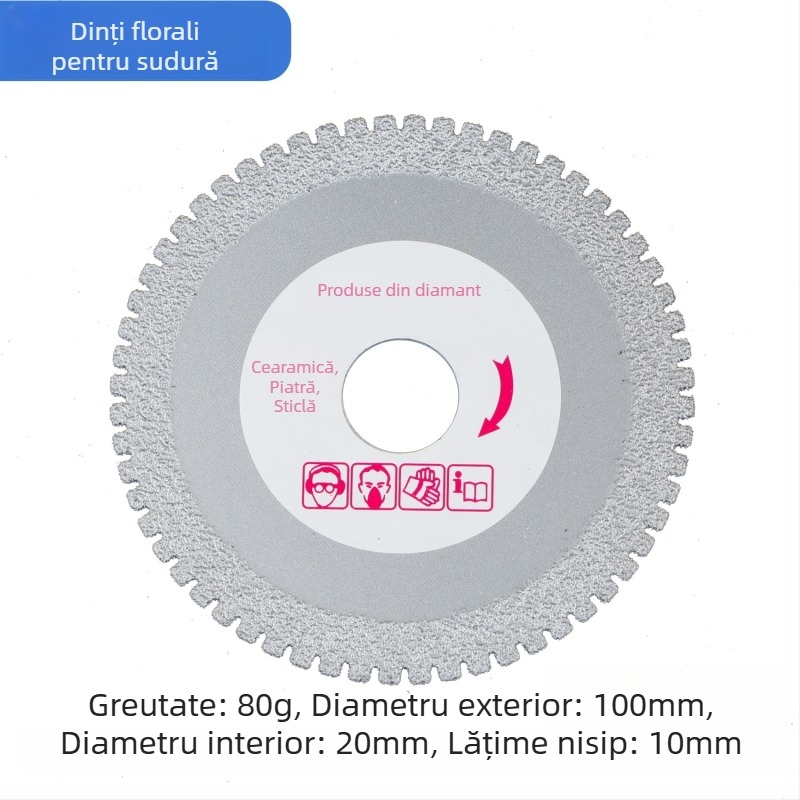Disc diamantat pentru tăierea sticlei, Disc diamantat pentru șlefuirea plăcilor, Disc de lipire cu îmbinări — Galvanizat, pentru prelucrarea profundă a sticlei, Marcă privată autorizată Yadong