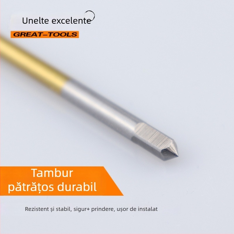 Filetat pentru mașină, cu conținut de cobalt, vârf extins mic, canelură în spirală, pentru filete în găuri adânci, din oțel inoxidabil