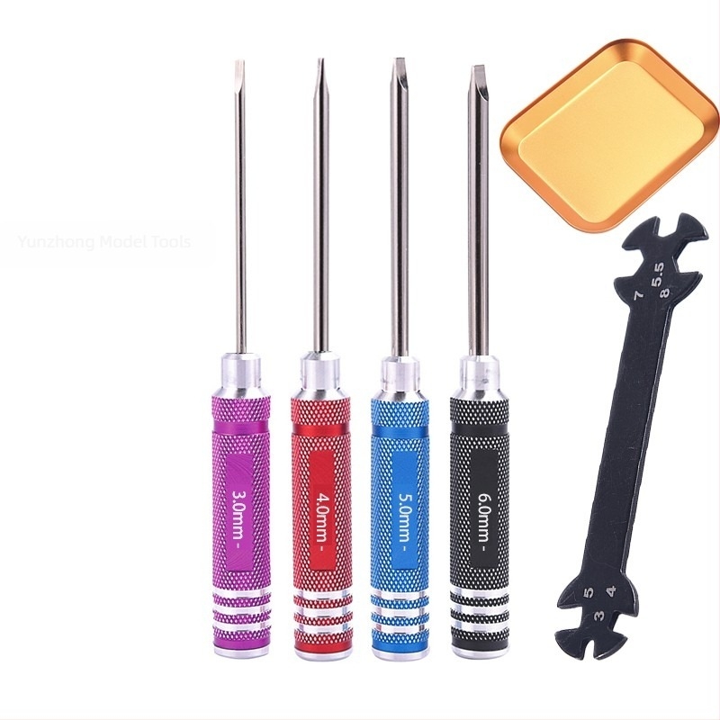 Set șurubelnițe hexagonale pentru modele de aeronave și mașini, oțel carbon tratat cu strat titan, set multifunctional pentru demontare și asamblare, include cheie și suport pentru unelte